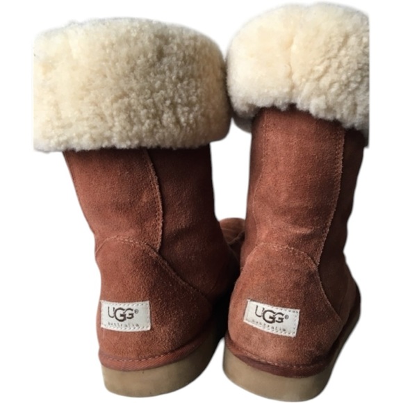 UGG Downtown Suede Fur Lined Boots - Picture 4 of 16